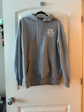 J for Justify Gray Pullover Hoodie with Chest Graphic